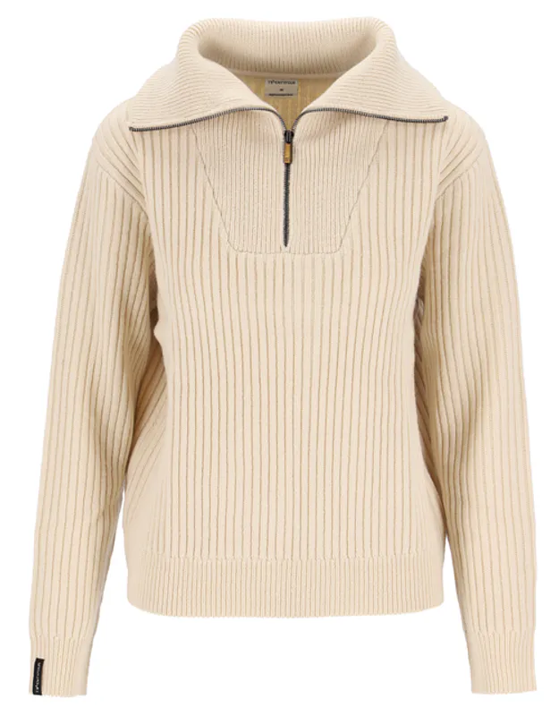 Twentyfour Mode Rib HZ Knit D warm grey Halfzip strikkegenser ti